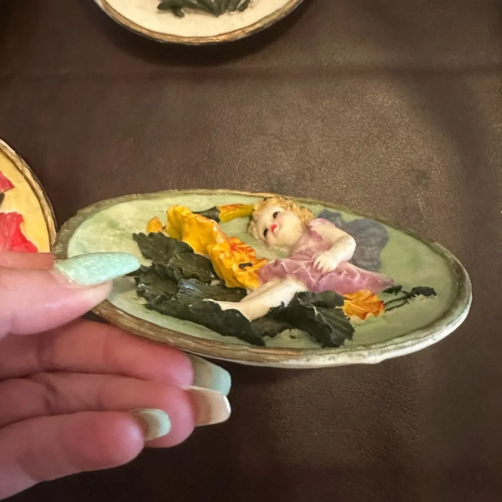 4 fairy wall plates